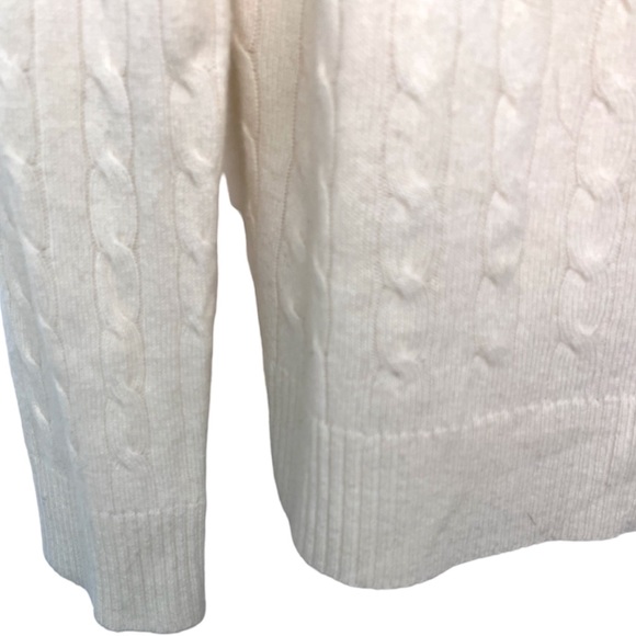 Vintage Peck & Peck Pure Cashmere Cable Knit Turtleneck Sweater Woman's Size L - Picture 3 of 6